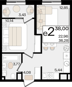 38,4 м², 2-комнатная квартира 11 063 032 ₽ - изображение 16