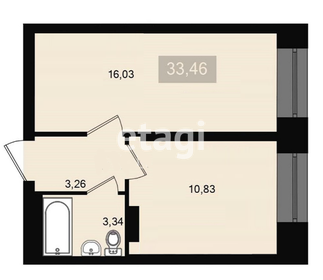 Квартира 33,5 м², 1-комнатная - изображение 1