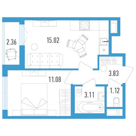 35,3 м², 1-комнатная квартира 5 477 700 ₽ - изображение 48