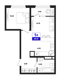 Квартира 48,1 м², 1-комнатная - изображение 1