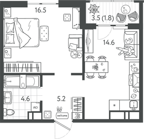 42,7 м², 1-комнатная квартира 9 778 300 ₽ - изображение 21