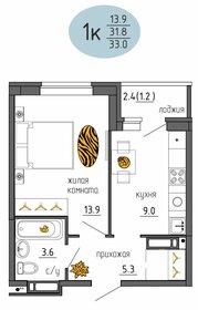 Квартира 33 м², 1-комнатная - изображение 1