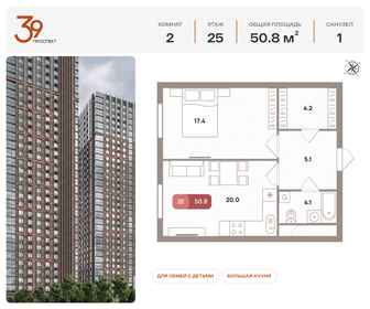 Квартира 50,8 м², 2-комнатная - изображение 1