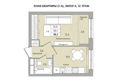 29,4 м², 1-комнатная квартира 5 242 200 ₽ - изображение 54