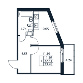 34 м², 1-комнатная квартира 5 770 800 ₽ - изображение 63