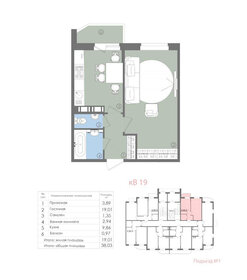 36,6 м², 1-комнатная квартира 4 615 380 ₽ - изображение 21