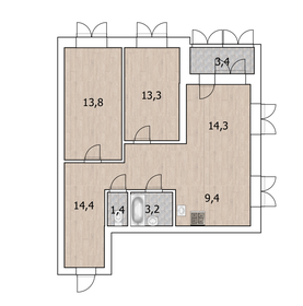 Квартира 66,9 м², студия - изображение 1