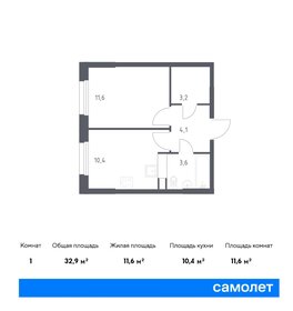 Квартира 32,9 м², 1-комнатная - изображение 1