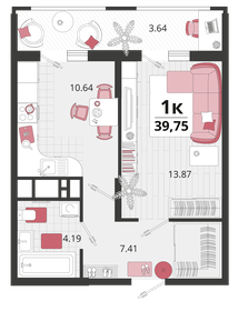 36,7 м², 1-комнатная квартира 6 079 886 ₽ - изображение 11