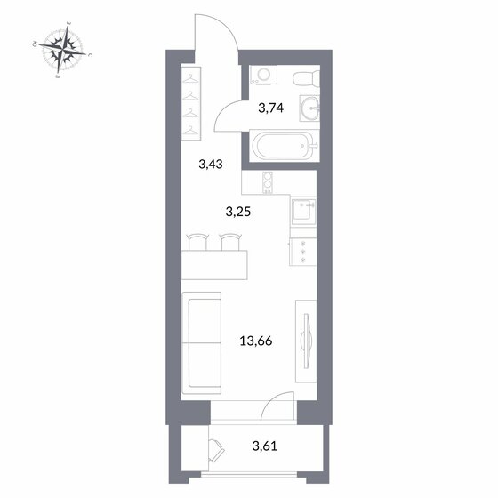 24,1 м², квартира-студия 6 100 000 ₽ - изображение 31