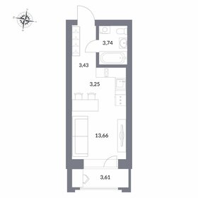 Квартира 24,1 м², студия - изображение 1