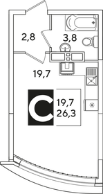 Квартира 26,3 м², студия - изображение 2