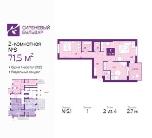 65 м², 2-комнатная квартира 7 670 000 ₽ - изображение 23