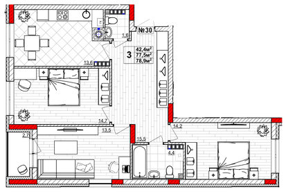 82,1 м², 3-комнатная квартира 6 200 000 ₽ - изображение 36