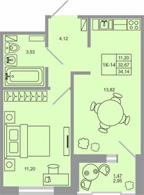 33,8 м², 1-комнатная квартира 4 770 249 ₽ - изображение 12