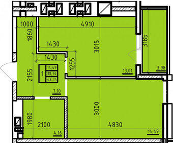 42,7 м², 1-комнатная квартира 4 274 000 ₽ - изображение 11
