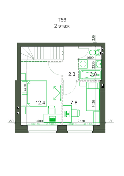 56,8 м², 3-комнатная квартира 6 039 000 ₽ - изображение 33