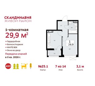 23,4 м², 1-комнатная квартира 7 500 000 ₽ - изображение 125