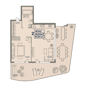 90,2 м², 2-комнатные апартаменты 15 332 300 ₽ - изображение 15