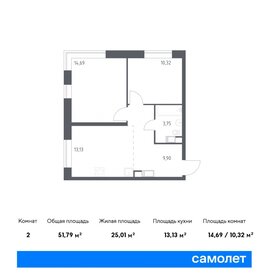 Квартира 51,8 м², 2-комнатная - изображение 1