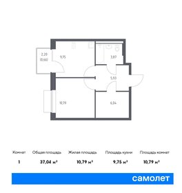 Квартира 37 м², 1-комнатная - изображение 1