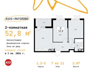 52,9 м², 2-комнатная квартира 7 451 479 ₽ - изображение 32