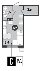 25,6 м², квартира-студия 4 774 400 ₽ - изображение 57