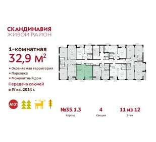 37,1 м², 1-комнатная квартира 13 540 857 ₽ - изображение 29