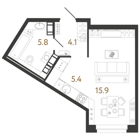 Квартира 31,2 м², студия - изображение 1