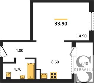 33,9 м², 1-комнатная квартира 4 290 000 ₽ - изображение 23
