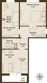 Квартира 65,7 м², 3-комнатная - изображение 1