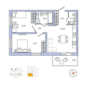 60,1 м², 2-комнатная квартира 10 626 720 ₽ - изображение 6