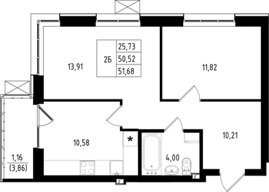 51,7 м², 2-комнатная квартира 8 310 000 ₽ - изображение 8