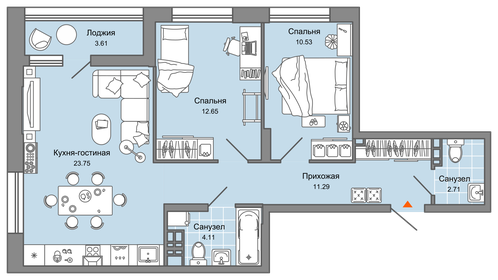 67 м², 3-комнатная квартира 10 973 700 ₽ - изображение 25