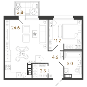47,7 м², 1-комнатная квартира 17 682 094 ₽ - изображение 61