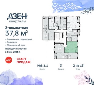 37,8 м², 2-комнатная квартира 10 255 378 ₽ - изображение 2