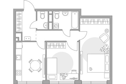 Квартира 54 м², 2-комнатная - изображение 1