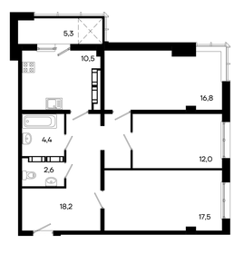 105 м², 4-комнатная квартира 14 990 000 ₽ - изображение 1