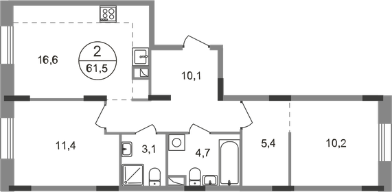 60,5 м², 2-комнатная квартира 17 603 318 ₽ - изображение 39