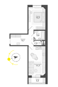 59 м², 2-комнатная квартира 4 890 000 ₽ - изображение 27