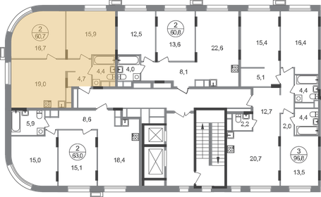 60,5 м², 2-комнатная квартира 17 603 318 ₽ - изображение 50