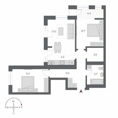 Квартира 73,1 м², 3-комнатная - изображение 3