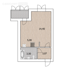 Квартира 27,1 м², студия - изображение 1