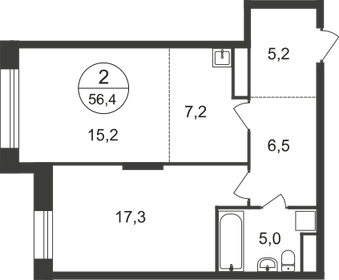 54,5 м², 2-комнатная квартира 12 702 574 ₽ - изображение 24