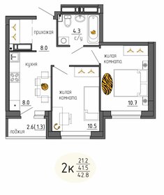 54 м², 2-комнатная квартира 7 800 000 ₽ - изображение 47