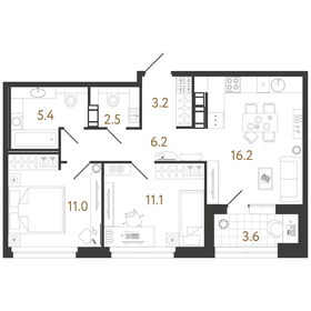 56,5 м², 2-комнатная квартира 19 496 296 ₽ - изображение 63