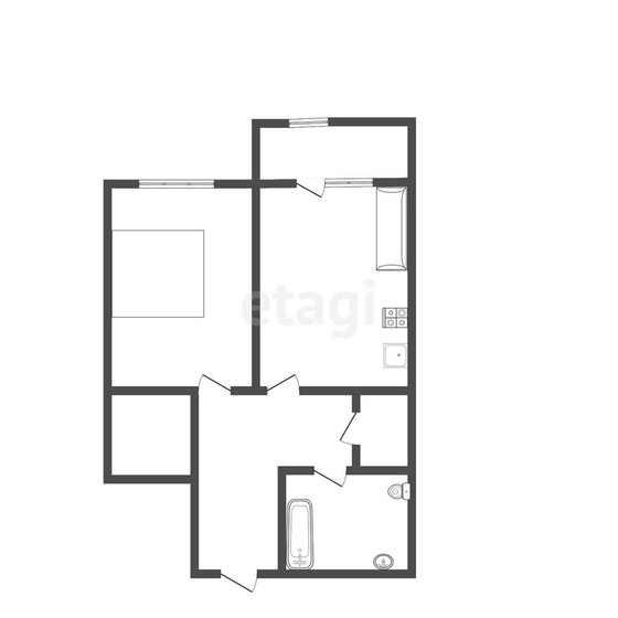 45 м², 1-комнатная квартира 6 590 000 ₽ - изображение 1