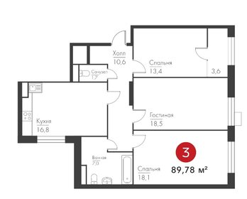 89,2 м², 3-комнатная квартира 18 147 680 ₽ - изображение 30