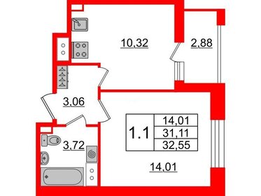 33 м², 1-комнатная квартира 11 200 000 ₽ - изображение 11