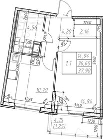 Квартира 37,9 м², 1-комнатная - изображение 1